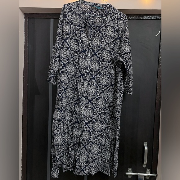 ALL plus size Other - All size 4, Plus Size, Curve collection, Casual blue and white cotton Kurta